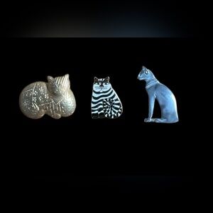 Laurel Burch“ Shambala” Pendent /Necklace and BMP Cat brooch and unmarked.